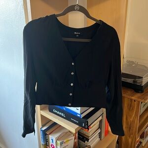 Madewell Rosalind black button down blouse